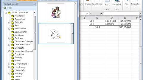 Excel 2010 Insert a Clip from the Clip Organizer