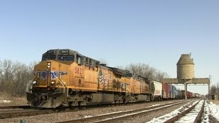 UP 5837 West under the Nelson Coaling Tower on 2-26-2012