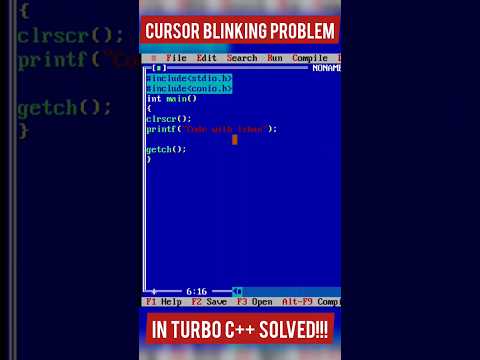 Cursor Blinking Problem Solved in turbo c++  #shorts