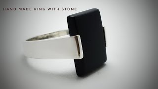 MAKING A BLACK STONE PACKING RING | HAND MADE SILVER RING |