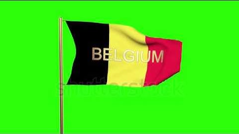 Belgium flag with title waving in the wind. Looping sun rises style. Animation loop Stock video by