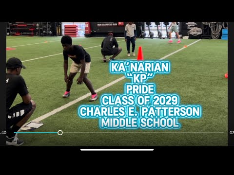 Ka’Narian “KP” Pride C/O 2029 Charles E Patterson Middle School D1 TRAINING, Waco Tx