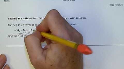 ALEKS Finding the next terms of an arithmetic sequence with integers (BR)