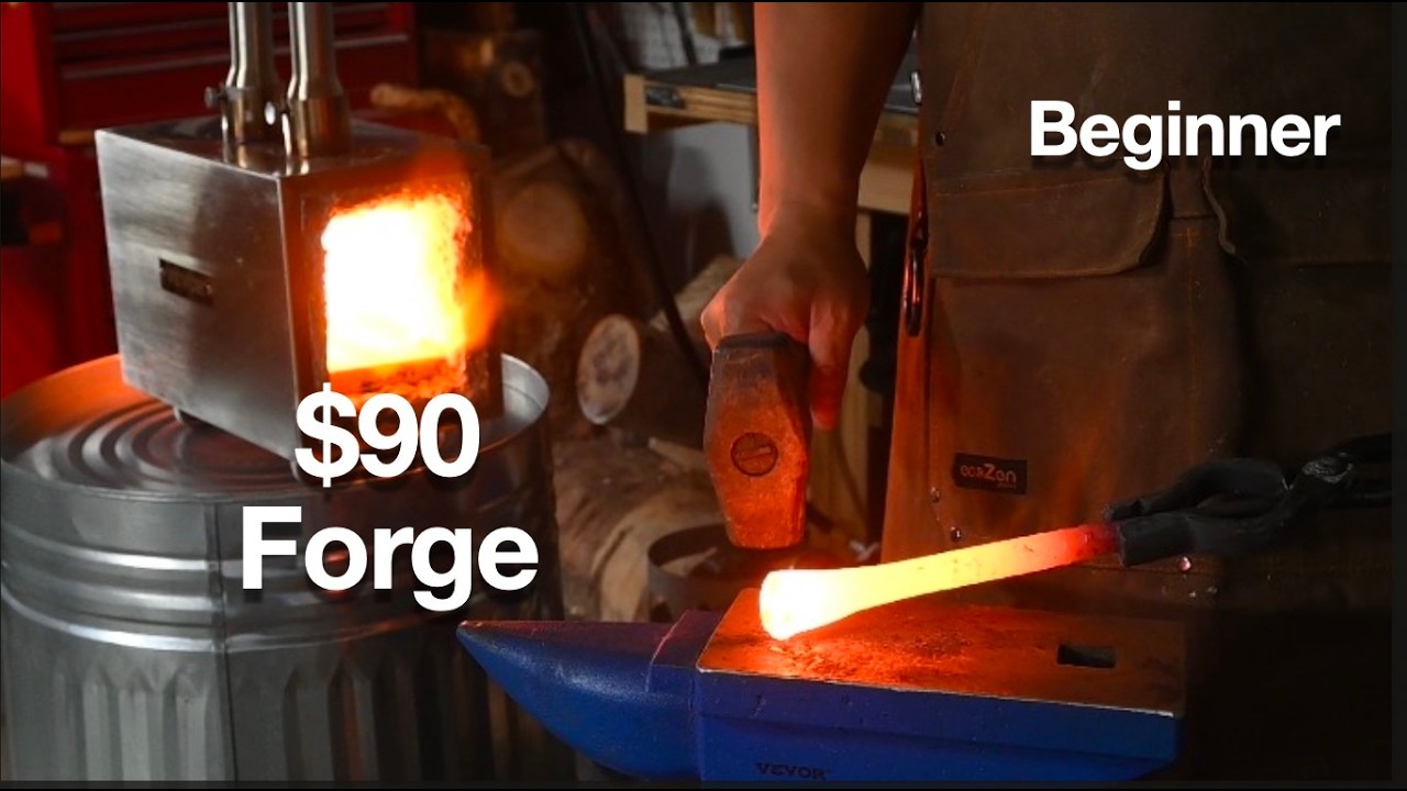 Learning to Forge with a $90 Vevor Gas Forge (ASMR)