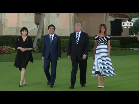 Video President Trump and The First Lady Friendship Walk with the Prime Minister of Japan