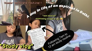 A day in life of an Aspirant in Delhi| 10 hours study routine| study vlog|talking session