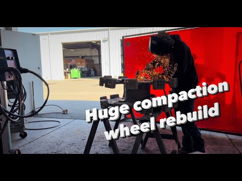HUGE EXCAVATOR Compaction Wheel Rebuild