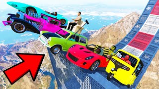 GTA 5: AVENGERS ARMY vs SUPER MEGA RAMP JUMP CHALLENGE! #5 (HOLI SPECIAL!)