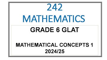 Grade 6 GLAT Mathematical Concepts