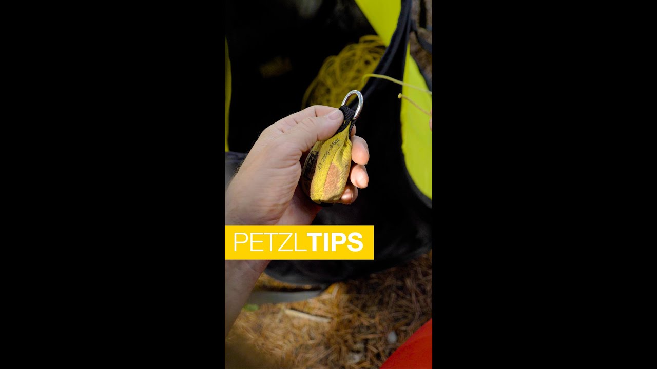Petzl JET Throw-bag 250 G Jaune – Sac à Lancer Double Couche, Très Robuste Et Visible Pour Arboristes Et Travail En Hauteur