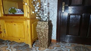 Great vase in a fantastic way  صنع فازة رائعة وتزيينها بطريقة عجيبة بمواد جد رخيصة 🆕♻