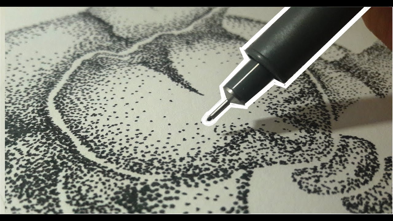 Ink Stippling in Black and White  Stippling art, Pointalism art, Stippling  drawing