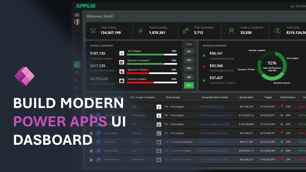 Power Apps Modern UI and Gallery (Dark) - YouTube