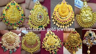 latest gold pendant designs with weight|gold Lakshmi Devi lockets|gold ramparivaar pendants