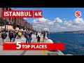 Top Places In Istanbul City Walking Tour| 4k UHD 60fps