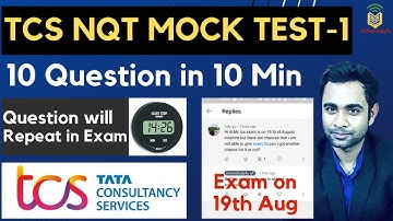 TCS NQT Mock test Based on Latest Pattern | TCS 10 Questions in 10Min Challenge