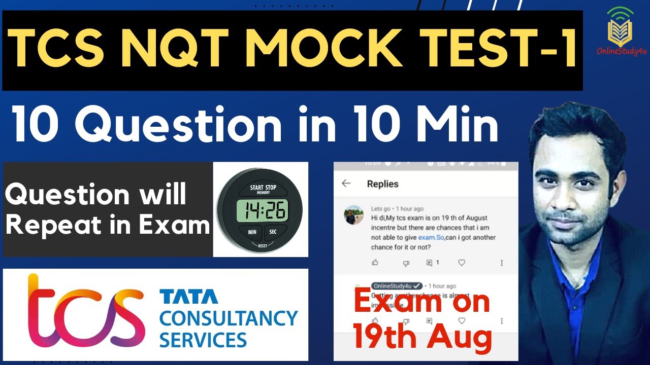 TCS NQT Mock test Based on Latest Pattern | TCS 10 Questions in 10Min Challenge