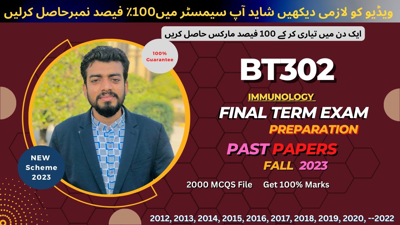 Bt302 final term exam Preparation fall 2024 | Bt302 Past papers | Bt302 Current paper 2023