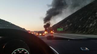 Car Fire on 15 Freeway