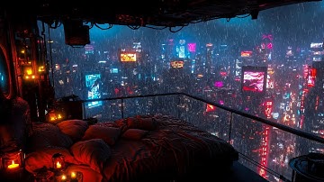 Urban Haven: Calm Above The Digital Metropolis | Rain And Ambient Music