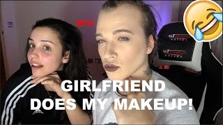 GIRLFRIEND DOES MY MAKEUP!!