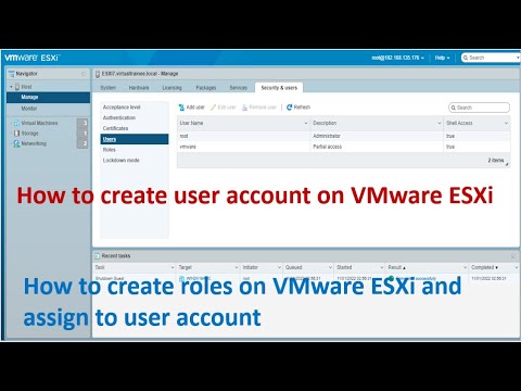 How to create user account on VMware ESXi | How to create roles  on VMware ESXi | VMware vSphere