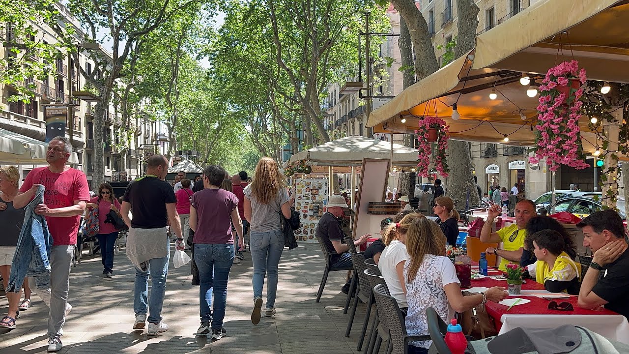 Walking Tour From BARCELONA CENTER TO RAMBLA CATALUNYA Barcleona Spain 🇪🇸