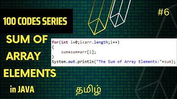 #6 Sum of Array Elements in JAVA | 100 codes series | Vikash codes | Subscribe | Tamil