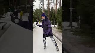 Ice skating in the forest