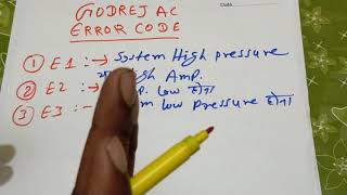 Godrej Air conditioner all error code in hindi, E1 E2 E3 E4 E5 E6 E7 E8 all error code in Godrej ac,