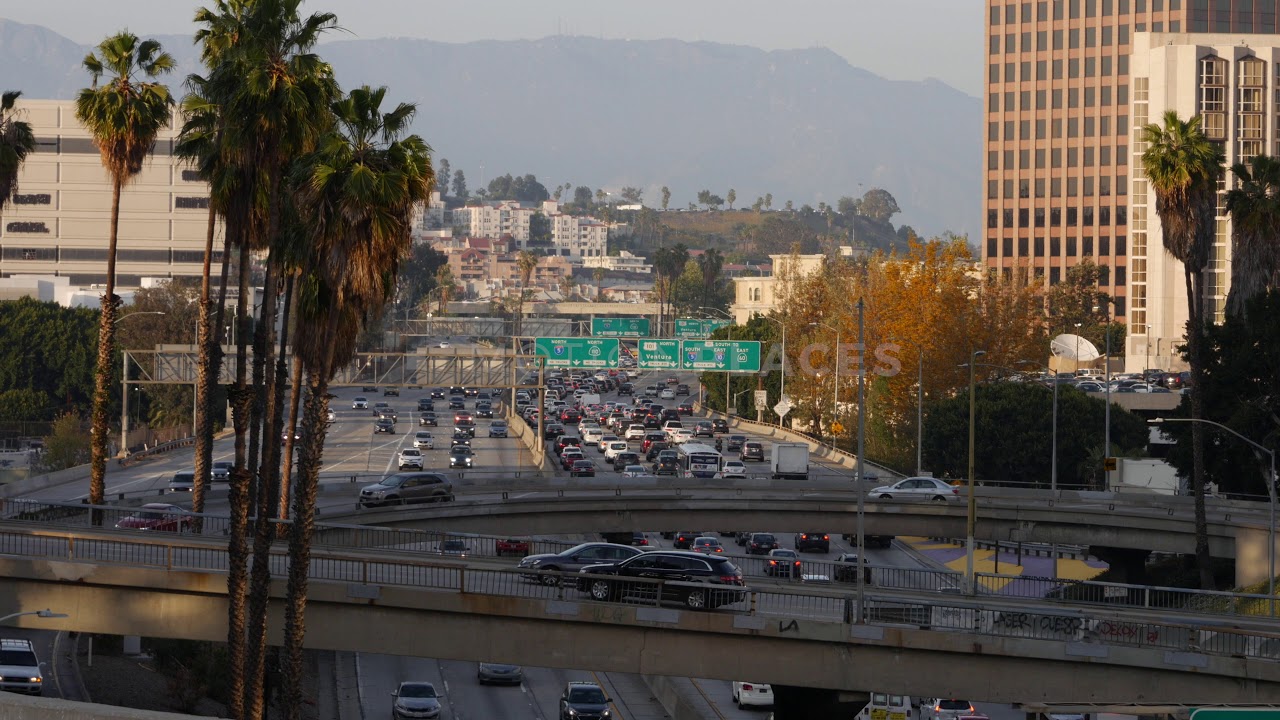Downtown Los Angeles Traffic Free Stock Footage