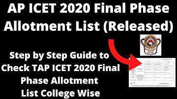 AP ICET 2020 Final Phase Seat Allotment (Released) - How to Check AP ICET 2020 Seat Allotment List