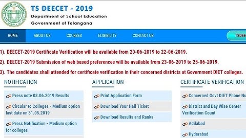 TS DEECET 2019 Counseling Certificate Verification Dates Release|Official District Wise List|Live|
