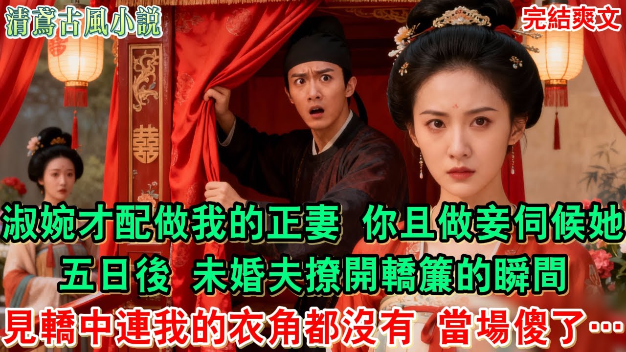 【完結爽文】淑婉才配做我的正妻，你且做妾伺候她。五日後，未婚夫撩開轎簾的瞬間，見轎中連我的衣角都沒有，臉色驟變，當場傻了……#小說#追妻火葬場#愛情#古言小說 #逆袭 #爽文完結 #大女主
