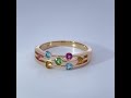 Citrin Ring Silber 925 vergoldet nat. Sky Swiss Blautopas Turmalin Tsavorit 0.7ct