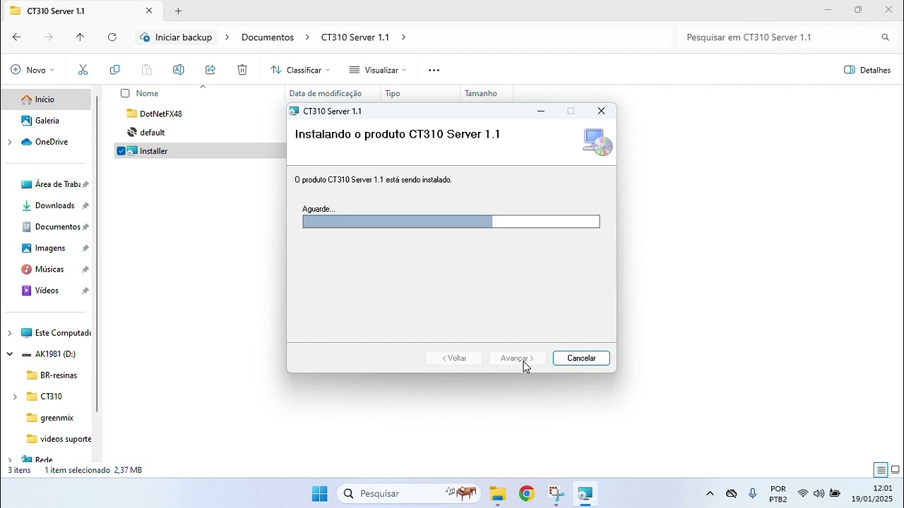 Instalação do programa CT310 Server