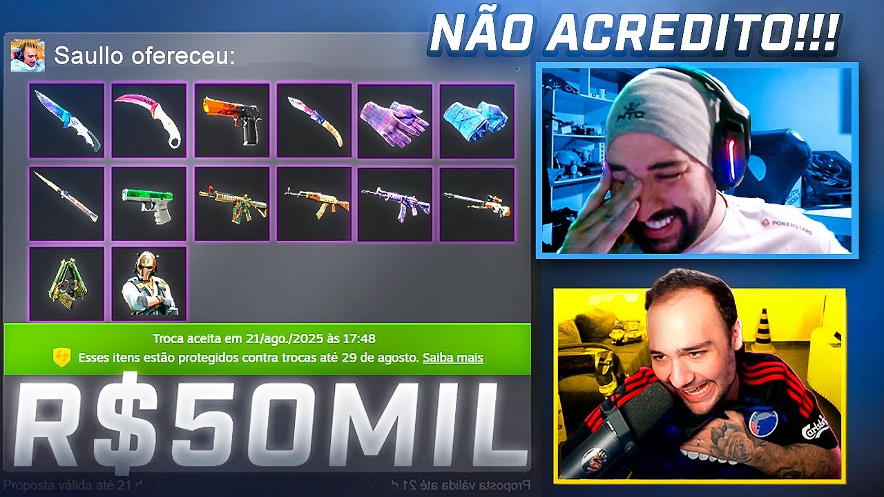 ELE PENSOU QUE ERA ZUERA… mas GANHOU 50 MIL REAIS em SKINS no CS2 🎁