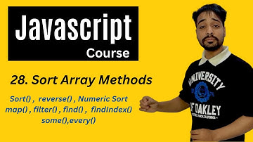 Sort Array Methods In Javascript | Javascript Tutorial In Hindi #28