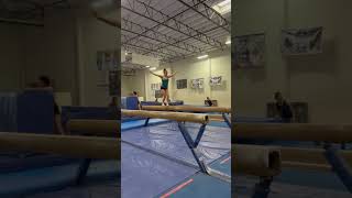 Katie Rude 2025 Level 10, back handspring back layout step out series with split jump