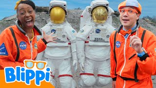 blippi meekah become astronauts space training adventure