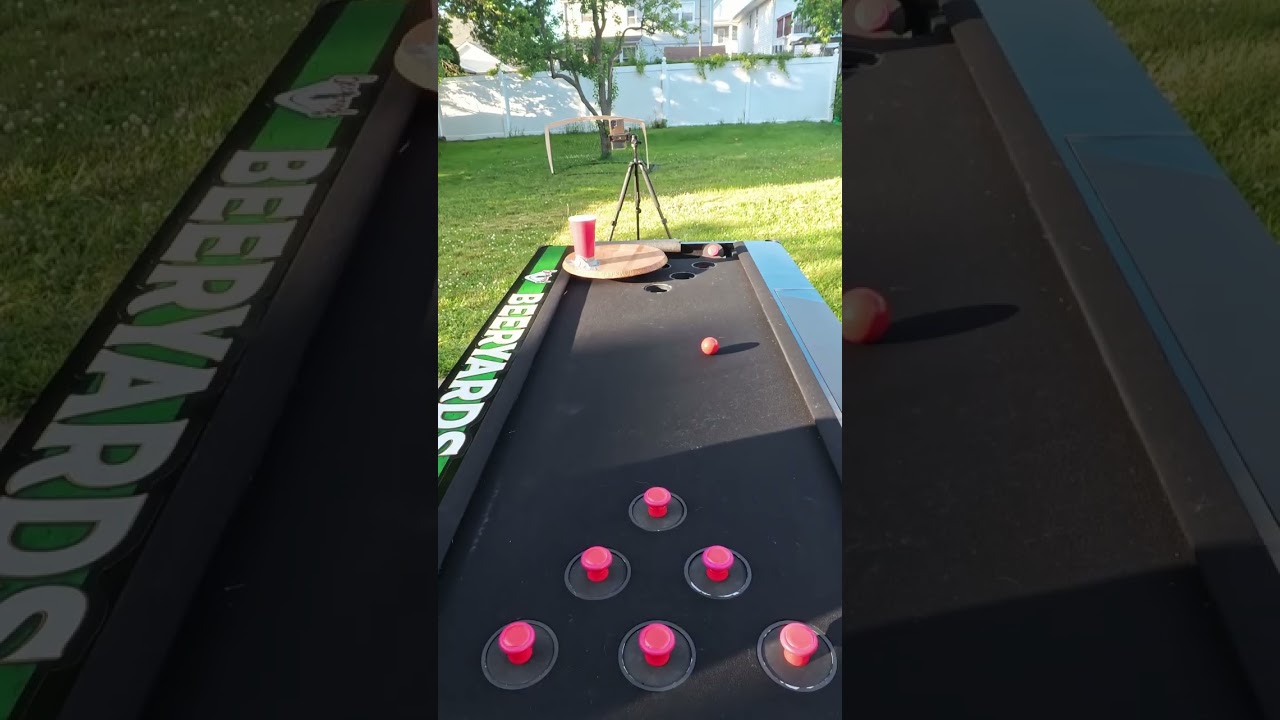 Crazy spinning beer pong trick shot  