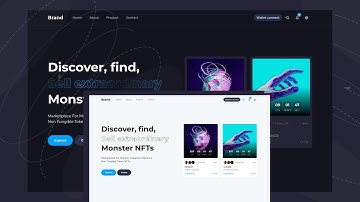 NFT Marketplace Html layout of Hero Section and Header Menu using html, css (scss), js, gulp