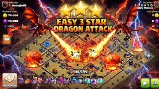 ATTACK STRATEGY CLAN WAR #3 | Dragon With Clone Spell | CLASH OF CLANS | 100% Miring VS Karaj Land screenshot 3