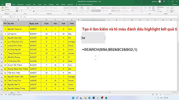 Tạo Ô Tìm kiếm và Tô màu đánh dấu Highlight kết quả tìm kiếm trong Excel