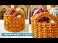 Chunky Round Crochet Basket Tutorial For Beginners [Starlight Basket]