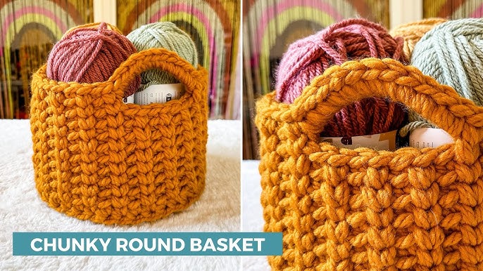 Free Chunky Single Crochet Basket Pattern and Tutorial + Video