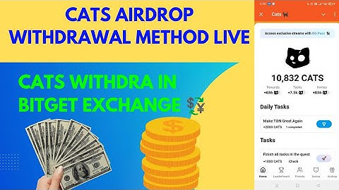 Cats Airdrop withdrawal method live/Cats withdrawal in bitget exchange/Alisherazi free earning
