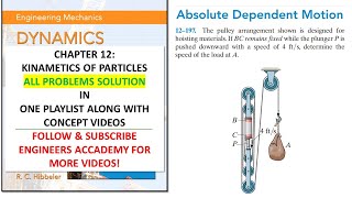 12-197 | Absolute Dependent Motion | Engineering Dynamics Hibbeler 14th edition |  Engineers Academy Net Worth