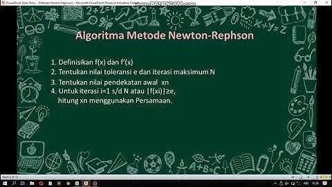 Mencari Akar Persamaan Menggunakan Metode Newton Raphson || Metode Numerik