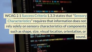 How to implement WCAG 2.1 Success Criteria 1.3.3 Sensory Characteristics in code with examples